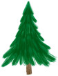 hand drawn Christmas tree.. Brush style illustration. Merry Christmas and happy new year.
