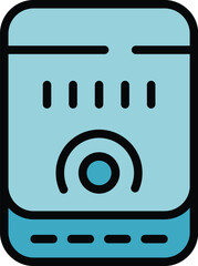 Sticker - External powerbank icon outline vector. Power charger. Electric accumulator color flat