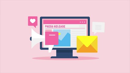 Wall Mural - press releases online news mass media communication digital news publication, magazine newspaper on 