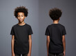 © degungpranasiwi - Front and back views of a little boy wearing a black T-shirt