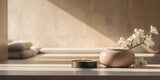 Still life of zen inspired luxury spa hotel