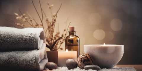 Wall Mural - Spa products on clean background