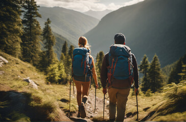 generative ai hiking in the mountains