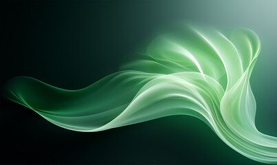 Green abstract wave gradient shapes. Dynamic abstract composition illustration. Design element for web banners, posters and flyer.
