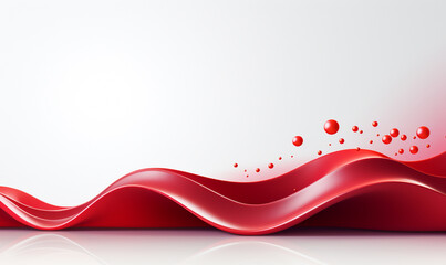 red abstract wave in white background. dynamic abstract composition illustration. design element for