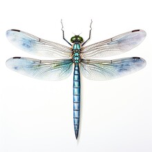 A Dragonfly In_zoo Style White Background