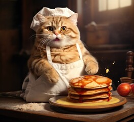 Poster - A cat in a chef