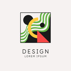 Poster - Abstract elements in modern style, a template for your design. Geometric compositions.