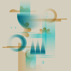 Poster - Composition with geometric shapes. Abstract background for design.