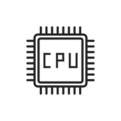 Sticker - cpu icon vector