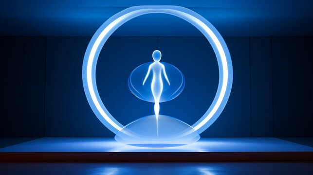 Woman Icon on Internet Modern Technology Words Background