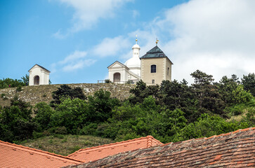 Poster - Holy Hill with Saint Sebastian chapel in Mikulov town, Czech Republic