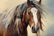 Close-up Photo Of A Western Horse