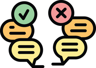 Poster - Call center chat icon outline vector. Online report. Service online color flat