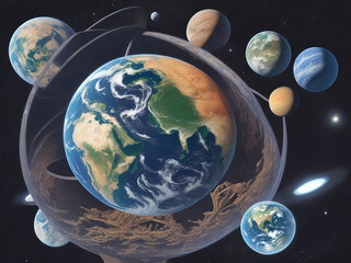 earth and moon