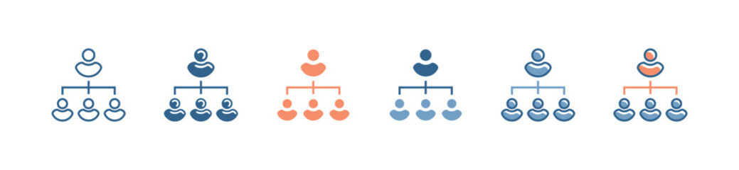 Poster - organization management icon vector. structure hierarchy diagram team people chart symbol illustration design