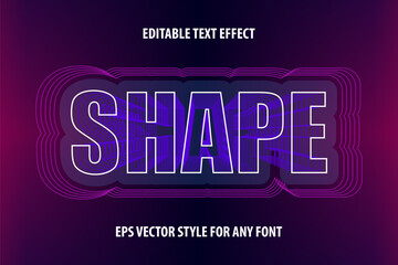 Poster - Editable ethereal text effect with color lines in futuristic style