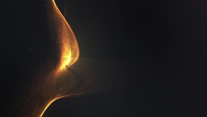 Wall Mural - Elegant Golden Particles Space Simulations on Dark Background 01