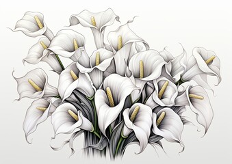 Sticker - A bouquet of Calla lilies.