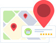 Local search concept. Map with red pin depicts convenience of finding local businesses