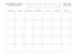 February Calendar 2024 Monthly Planner Printable A4 Monday Start