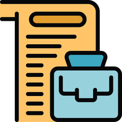 Poster - Staff briefcase icon outline vector. Seminar training. Office business color flat