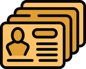 Poster - Staff id card icon outline vector. Training office. Workshop seminar color flat