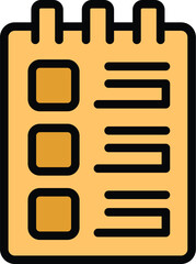 Poster - Clipboard training icon outline vector. Office staff. Seminar meeting color flat
