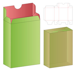 Sticker - Box packaging die cut template design. 3d mock-up