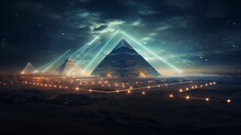 Luminous Rays Around The Egyptian Pyramids Signals