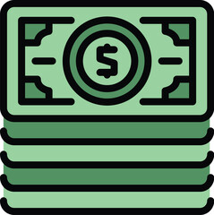 Poster - Cash pack icon outline vector. Digital card. Bank transfer color flat