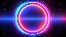 Multicolored Neon Circle. Motion Background