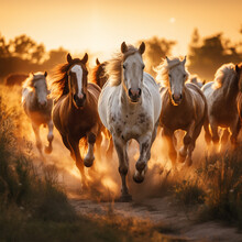 Wild Mustangs Run