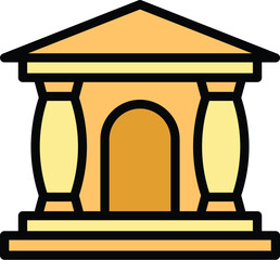 Poster - Bank icon outline vector. Money transfer. Digital card color flat