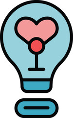 Poster - mental bulb idea icon outline vector. brain emotion. mind training eq color flat