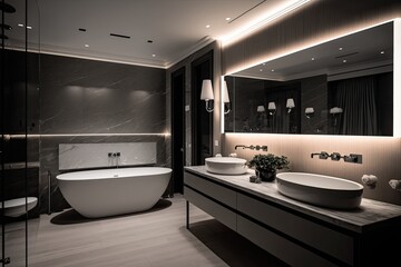 Wall Mural - bathroom with LED lighting