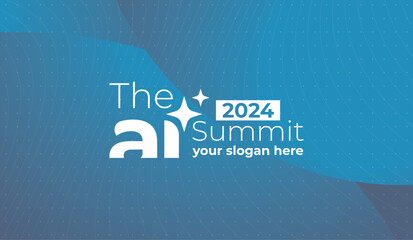 Fototapete - logotype abstract graphic EPS vector design of annual event summit and title made for Technology and AI theme - annual convention for Artificial Intelligence