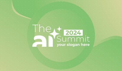 Fototapete - logotype abstract graphic EPS vector design of annual event summit and title made for Technology and AI theme - annual convention for Artificial Intelligence