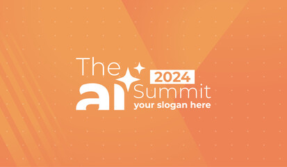 Fototapete - logotype abstract graphic EPS vector design of annual event summit and title made for Technology and AI theme - annual convention for Artificial Intelligence