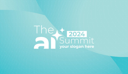 Fototapete - logotype abstract graphic EPS vector design of annual event summit and title made for Technology and AI theme - annual convention for Artificial Intelligence