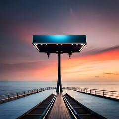 Wall Mural - sunset at the pier