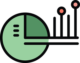 Poster - Finance pie chart icon outline vector. Increase fund. Money business color flat