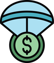 Poster - Value expense icon outline vector. Revenue financial. Profit finance color flat