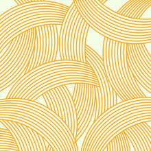 Pasta Background, Spaghetti Abstract Geometric Pattern. Noodle Yellow Poster.