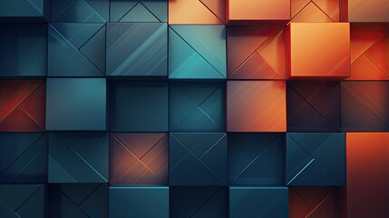 Poster - Geometric metallic shapes in shifting gradients