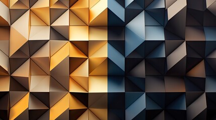 Poster - Geometric metallic shapes in shifting gradients