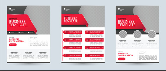 flyer advert abstract business template text layout and copy space vivid red and gray vector background for event agenda webinar newsletter lecture schedule marketing ad