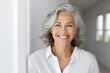 © deagreez - Generative IA technology illustration amazing aged woman happily smiling casual clothes