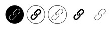 Link Icon Set. Hyperlink Chain Symbol.