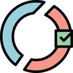 Poster - Chart election icon outline vector. Online vote. Digital poll color flat